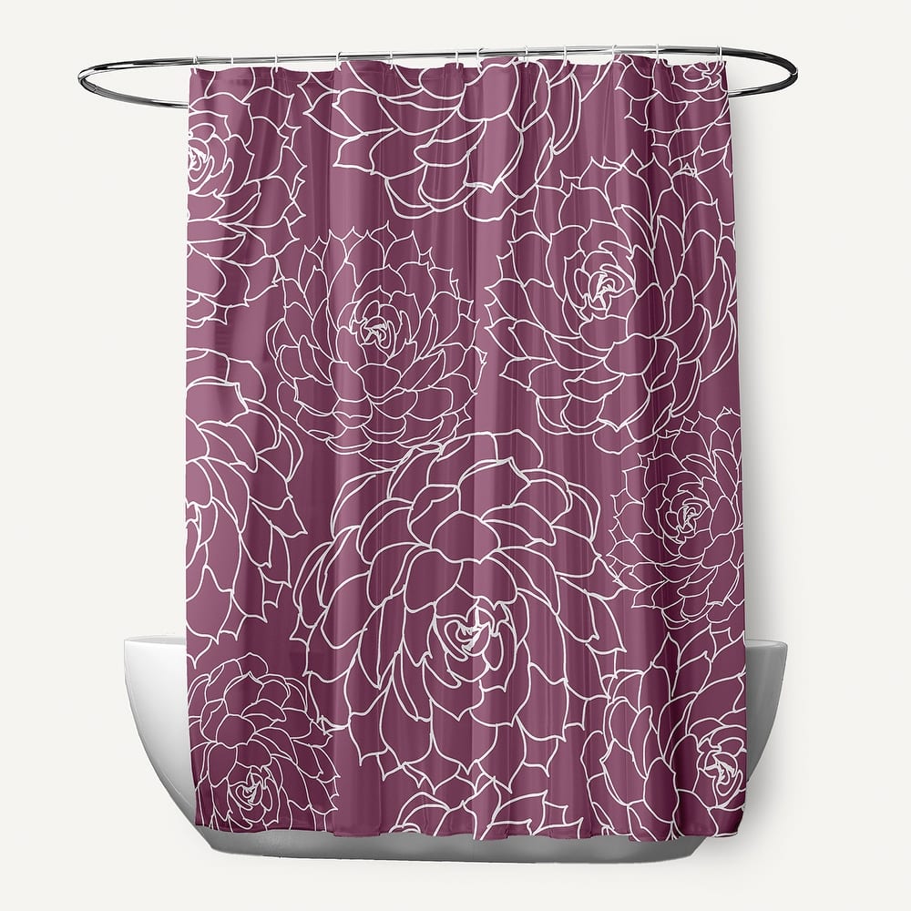 Olena Floral Print Shower Curtain