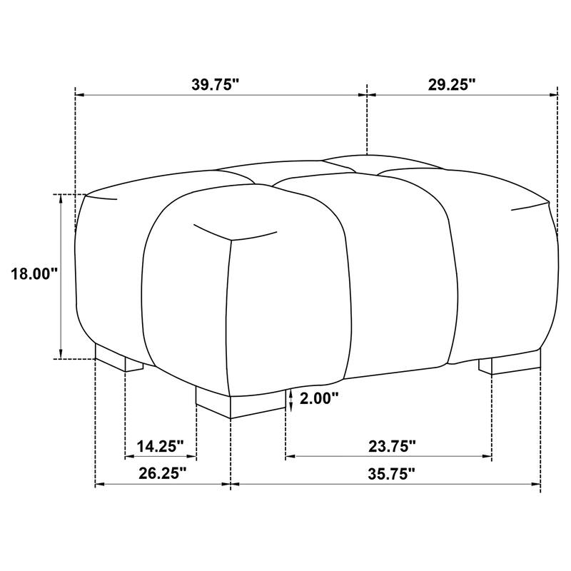 Octavia Fabric Upholstered Rectangular Ottoman