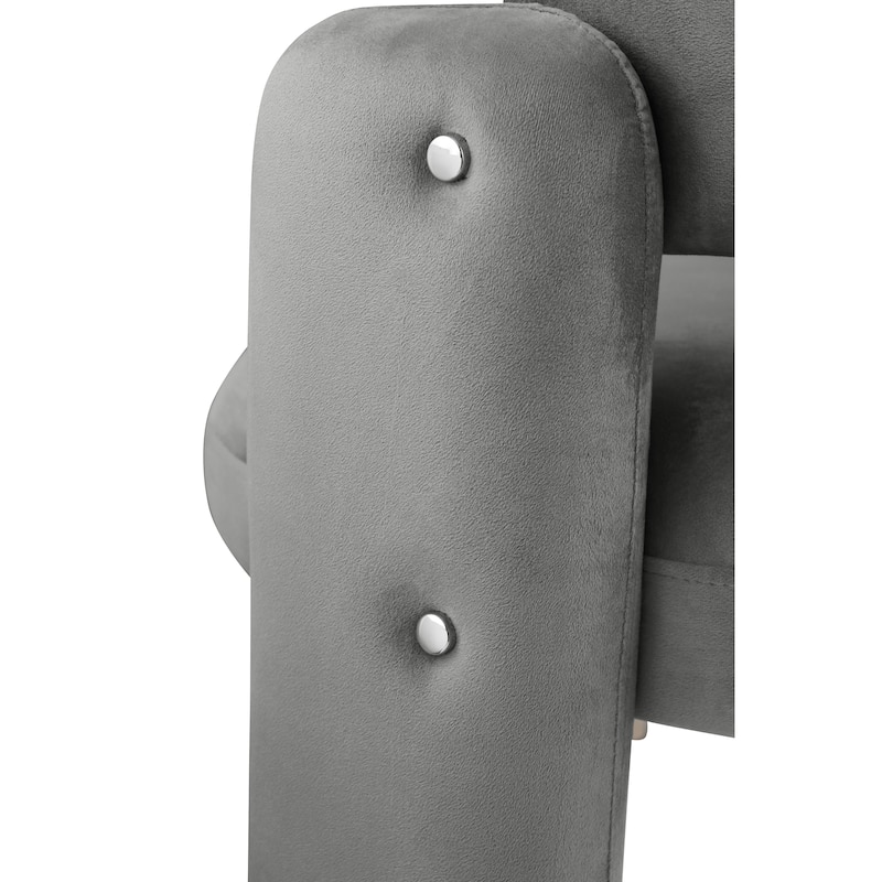 Grey 35.43" Accent Chair with Solid Wood Frame