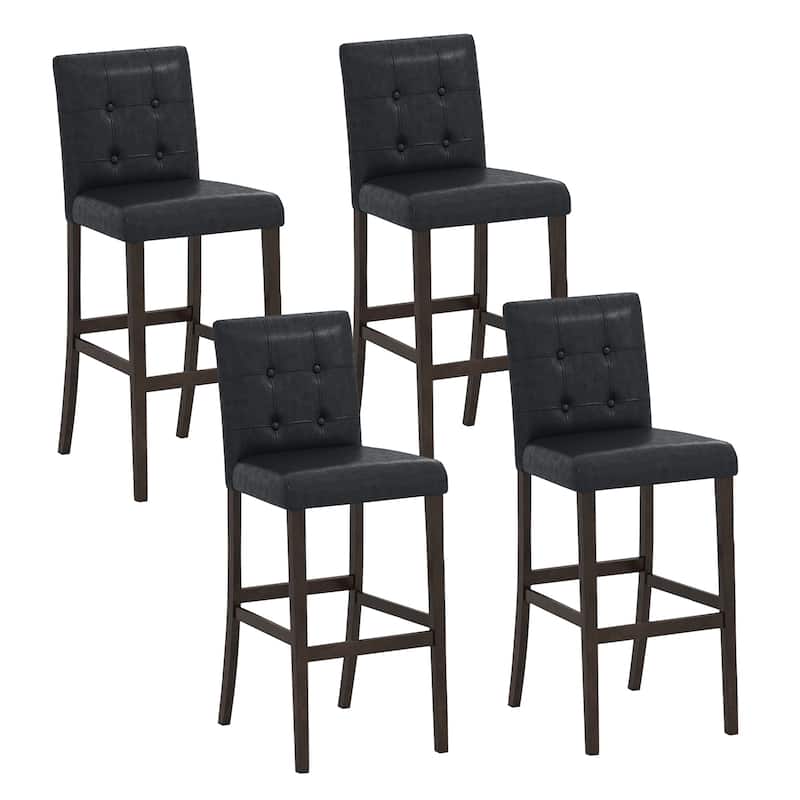 Gymax Set of 4 Bar Stools 29 '' Counter Height Barstool Pub Chair - Counter Height - Black - Set of 2