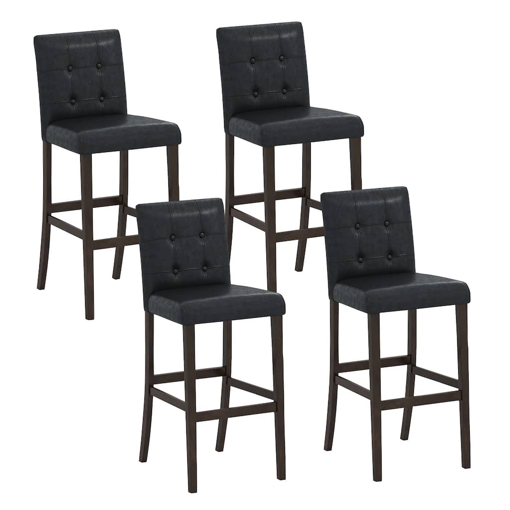 Gymax Set of 4 Bar Stools 29 '' Counter Height Barstool Pub Chair