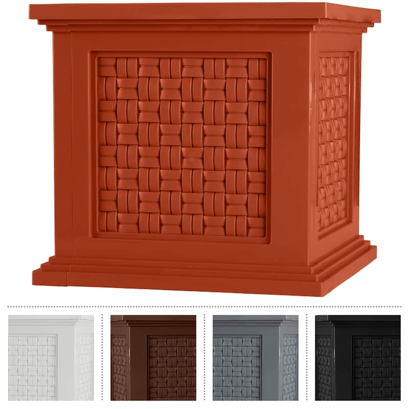 Pure Garden 14.65-in Faux Rattan Style Outdoor Planter Box