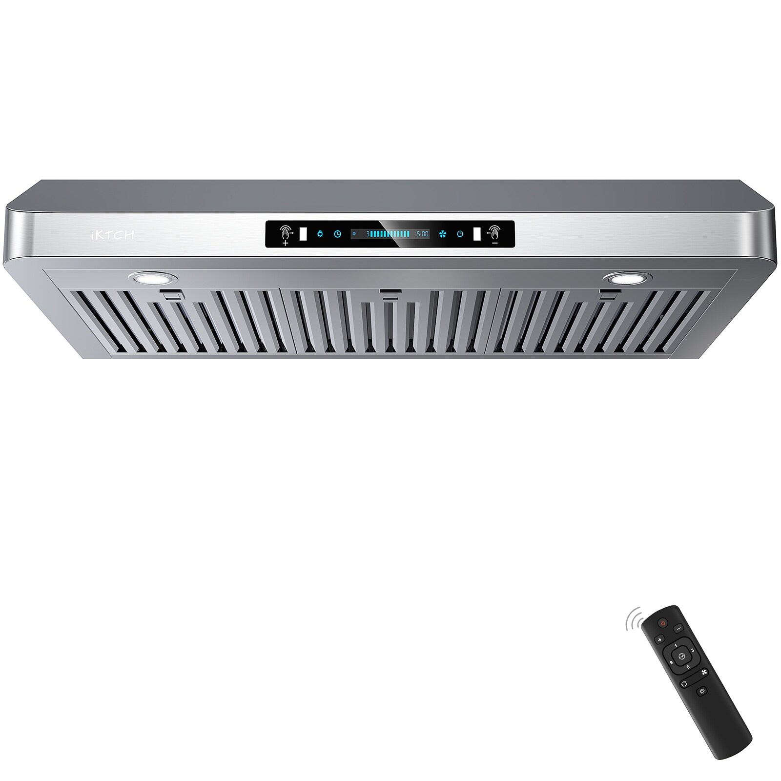 IKTCH 30 36 42 Inch Under Cabinet Range Hood 900 CFM 4 Speed Touch Control Ultra Quiet Kitchen Exhaust with Gesture Sensing