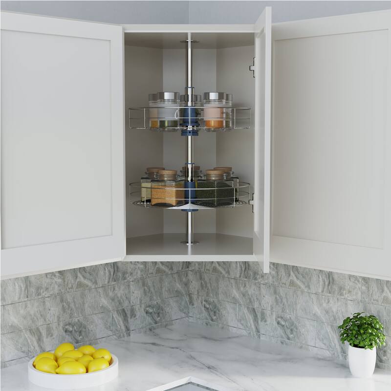 Dowell Lazy Susan 18" Diameter - 360 Degree Double Rack Stainless Steel