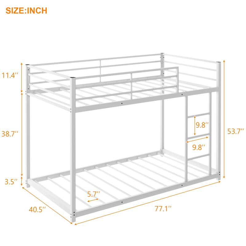Metal Bunk Bed with Ladder