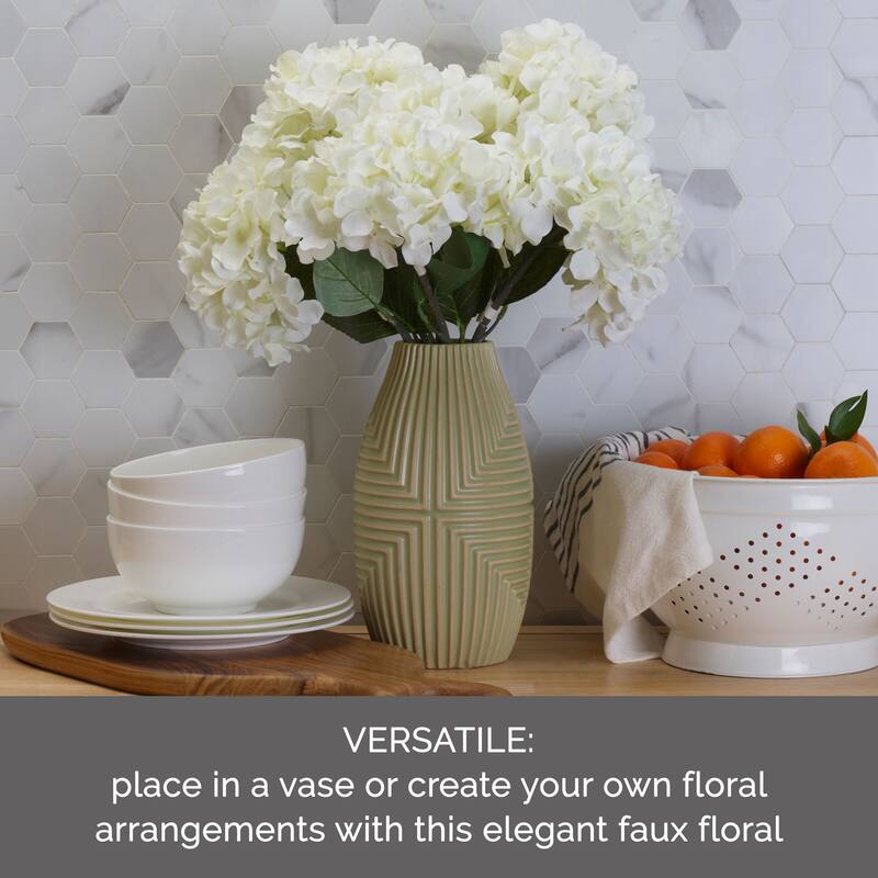 Elements Set of 6 Artificial Hydrangea, 18 Inch - N/A