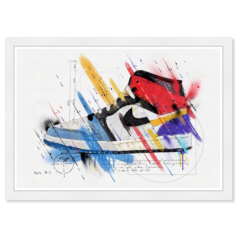 Wynwood Studio Prints Fashion and Glam Artistic Sneaker White and Modern & Contemporary Wall Art Canvas Print