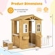 preview thumbnail 5 of 7, Natural Fir Wood Kids Playhouse with White Windows, Bench and Flowerpot Holders - 80.5" L x 47" W x 55" H