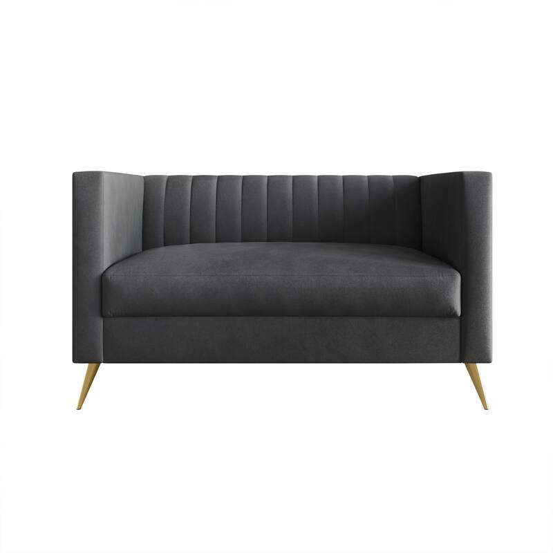 Clayfell Weiss Velvet Square Arm Chair/ Loveseat/ Sofa