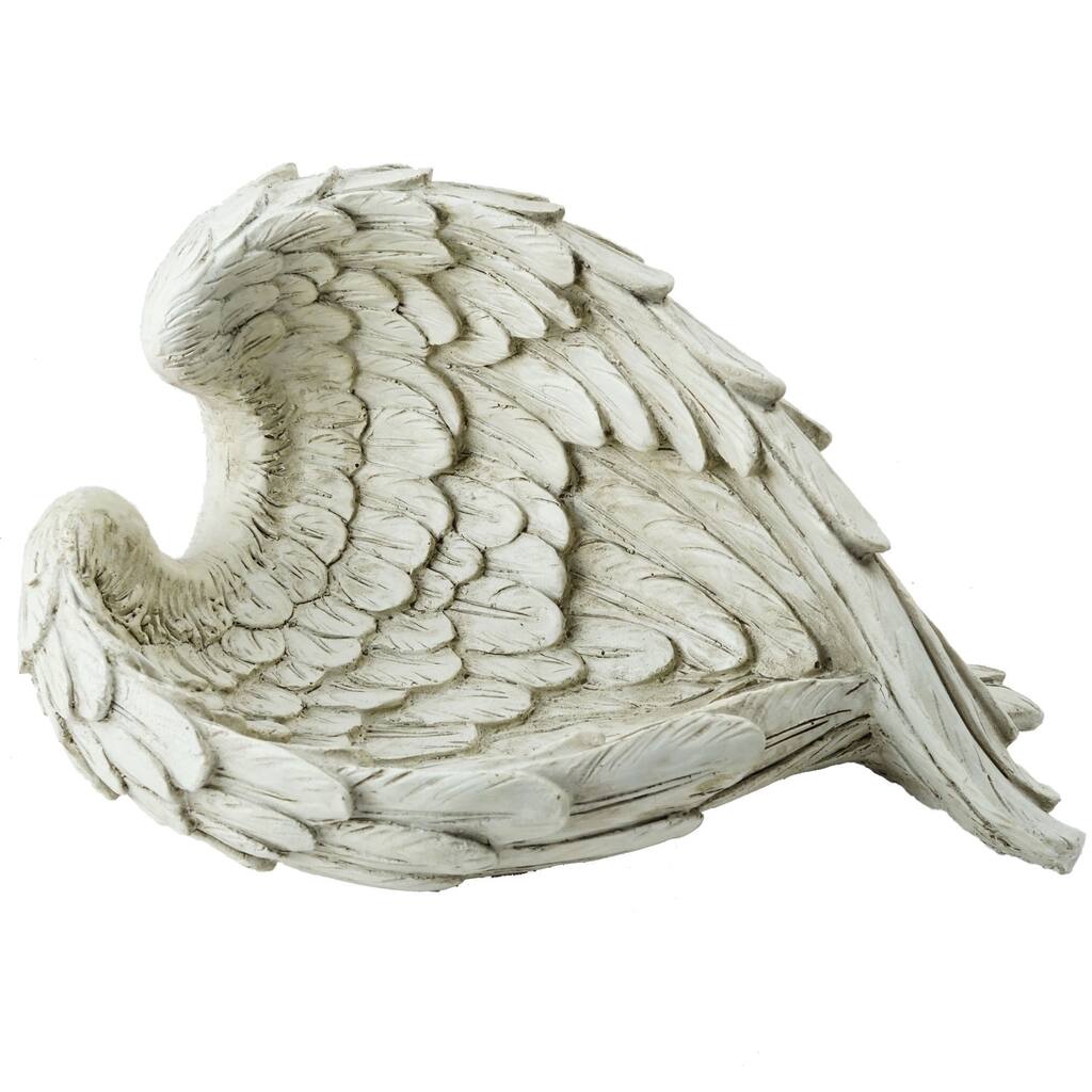 10.75" Weathered Angel Wings Outdoor Garden Statue