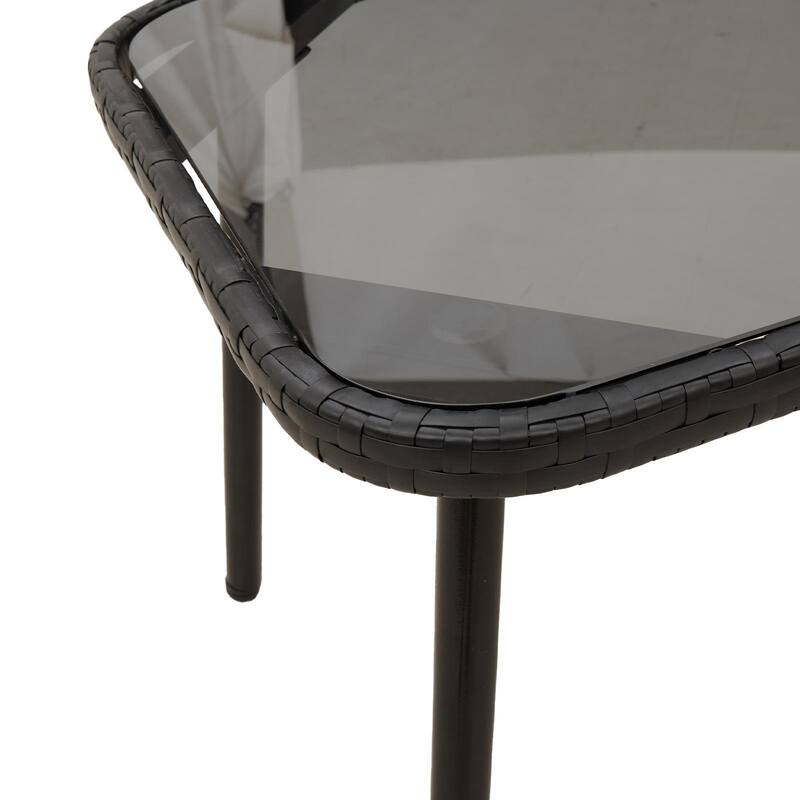 Rectangular Poly Rattan Coffee Table - 35.4 x 17.7 x 16.9 in