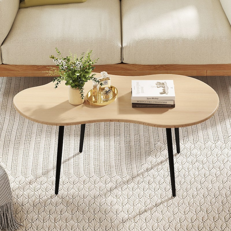 Gymax Cloud Shape Coffee TableIrregular Center Table w/ Metal