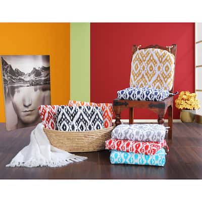 Indoor Handmade Trellis Cotton Dining Chair Cushion Pads Bench Armchairs 16x16 Inches with ties