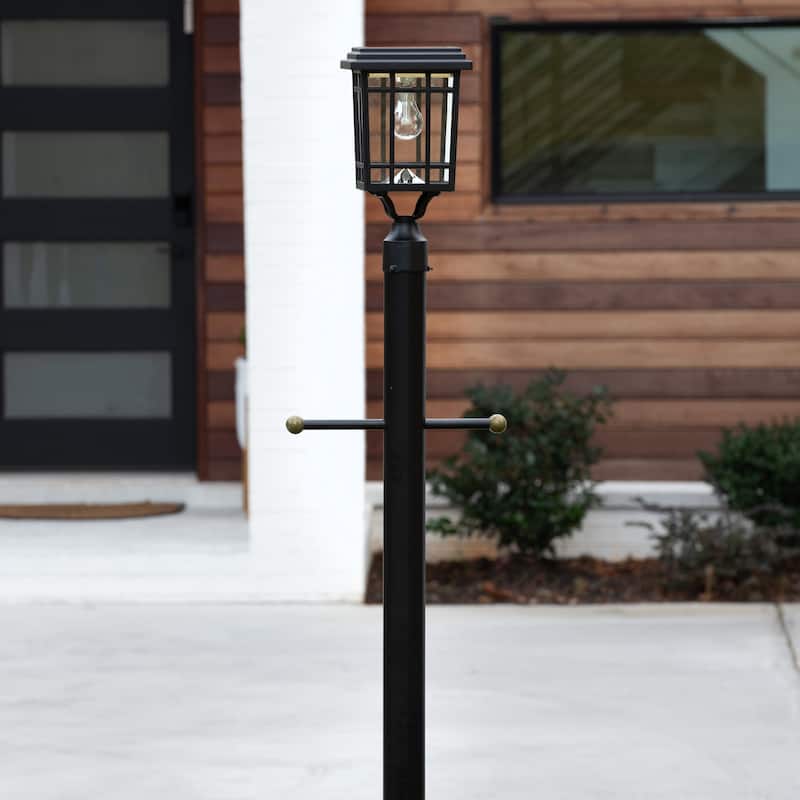 Grand Prairie Bulb Solar Light with Wall, Pier, and 3in Fitter Mounts - Black