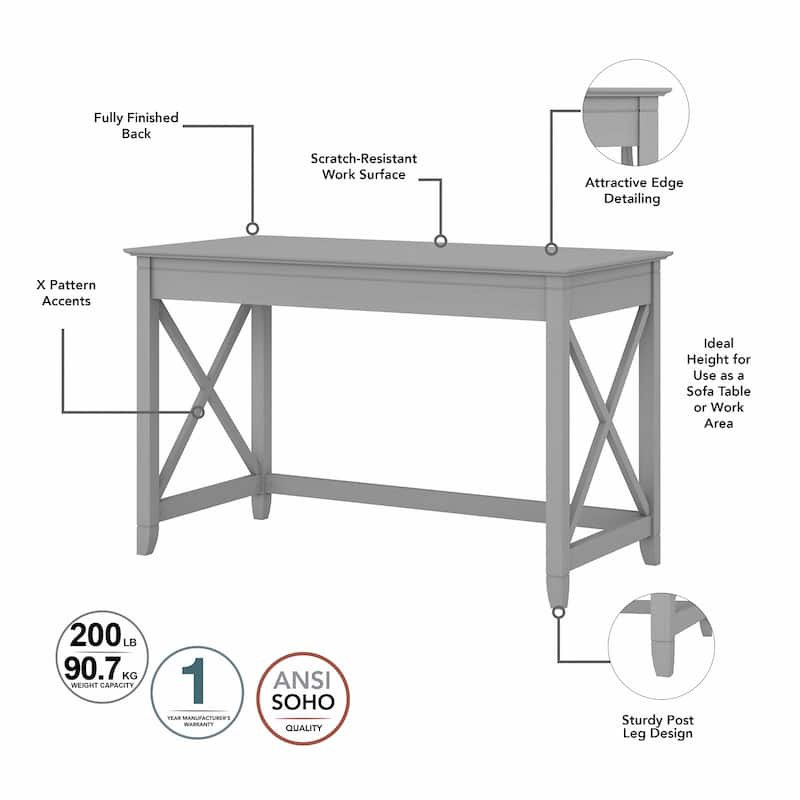 Key West 2 Person Desk Set with Lateral File Cabinet by Bush Furniture