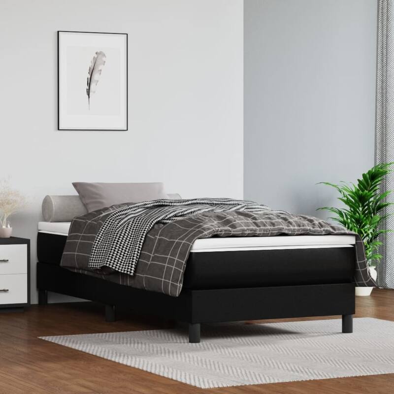 vidaXL Spring Mattress Bed-in-a-Box Single Bed Foam Mattress Medium Hardness - White and black - Twin