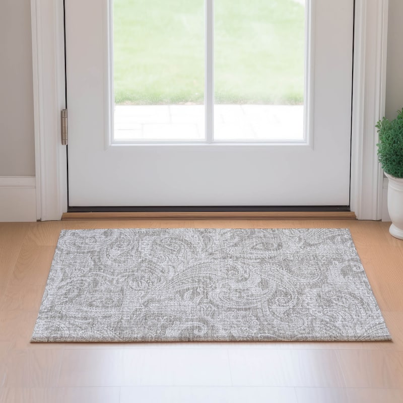 Premium Washable Super Soft Traditional Paisley Mayfield Rug - Taupe - 1' 8" x 2' 6" - Rectangle