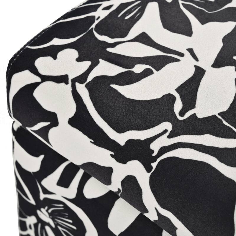 Versatile Floral Patterned Ottoman for Home with Hidden Compartment