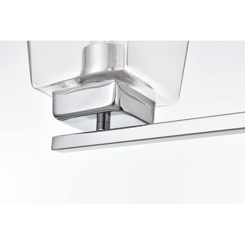 Merlin 1 Light Black and Clear Bath Sconce