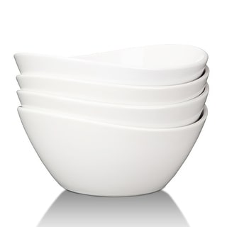 42 Ounce Porcelain Bowls Set of 4 Pack Premium White Ceramic Bowls for Cereal, Soup, Salad, Pasta