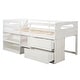 preview thumbnail 9 of 9, Twin Size Loft Bed with Two Shelves, Pine Wooden Bed with Two Drawers, Kid's Bed with Guardrails, Antique White
