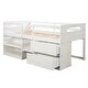 preview thumbnail 9 of 55, Twin Size Wooden Loft Bed with Two Shelves and Two Drawers - Stylish Space-Saving Design
