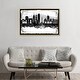 preview thumbnail 12 of 10, iCanvas "Mexico City Black And White Framed Skylines" by WallDecorAddict Framed
