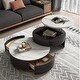 preview thumbnail 9 of 12, Lift-top Modern Nesting Coffee Table Set Of 2, White Sintered Stone Coffee Table Set