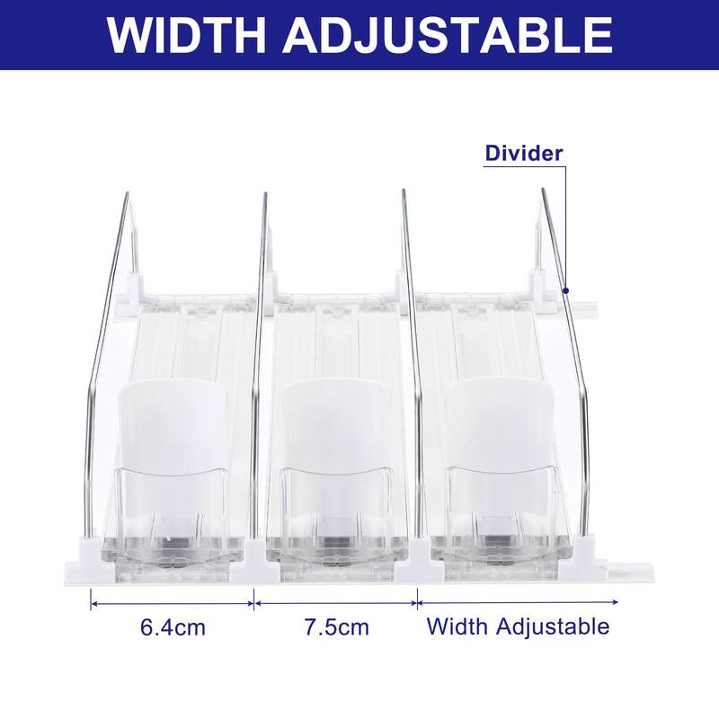 3pcs Self-Pushing Soda Can Dispenser Drink Organizer for Fridge Pantry, White
