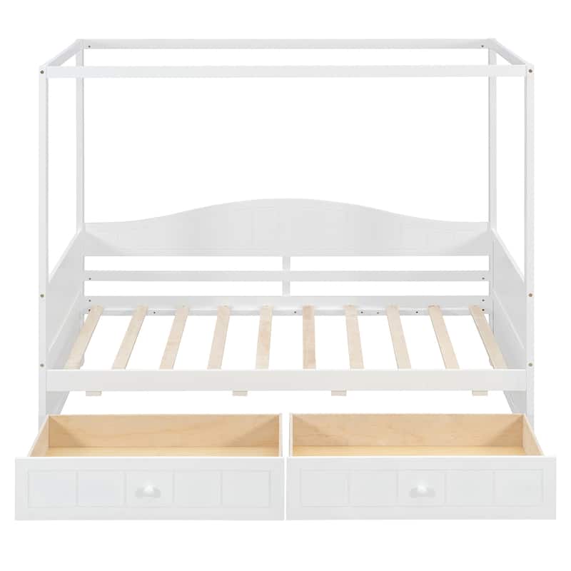 Twin Canopy Daybed with 2 Storage Drawers, Elegant & Functional