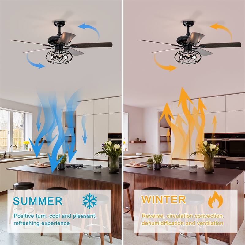 Low Profile Ceiling Fan Light with Remote and Reversible Motor