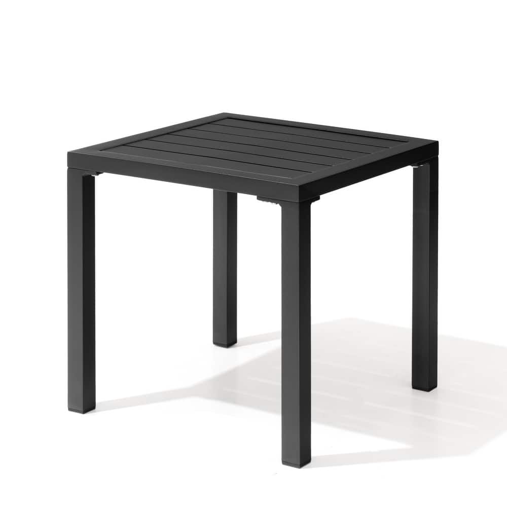 VredHom Outdoor Square Side Table Aluminum End Table - 15.7" L x 15.7" W x 15.9" H