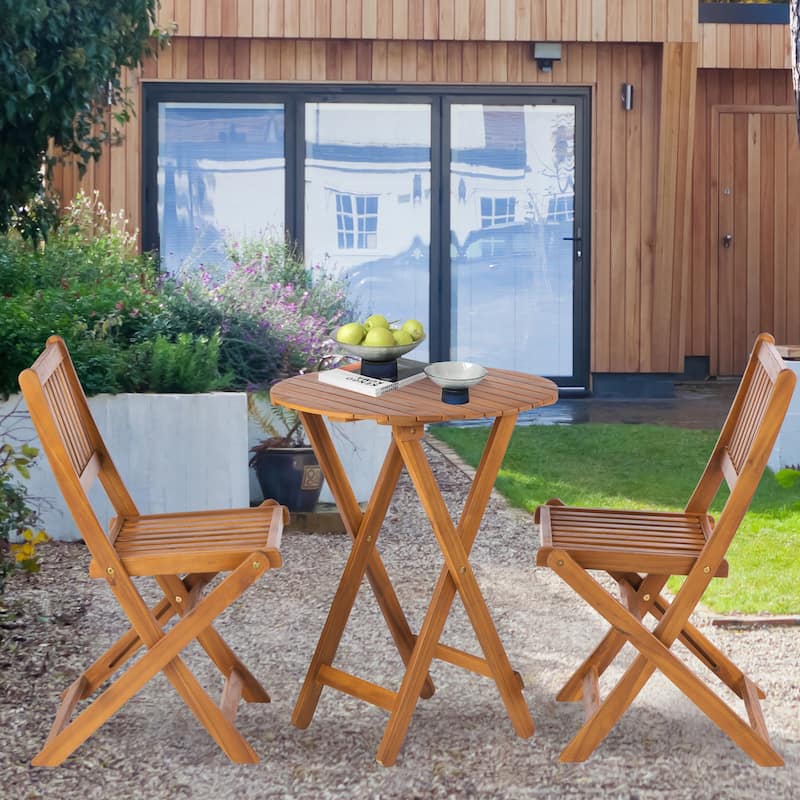 3-Piece Acacia Wood Bistro Set
