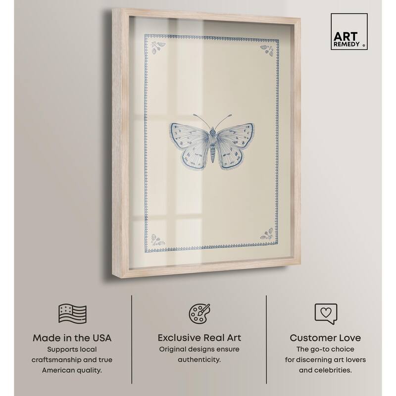 Blue Butterfly II Shadowbox by Art Remedy