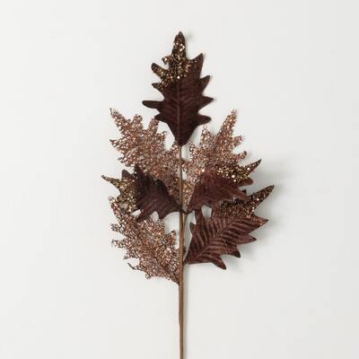26" Artificial Brown Velvet Holly Stem