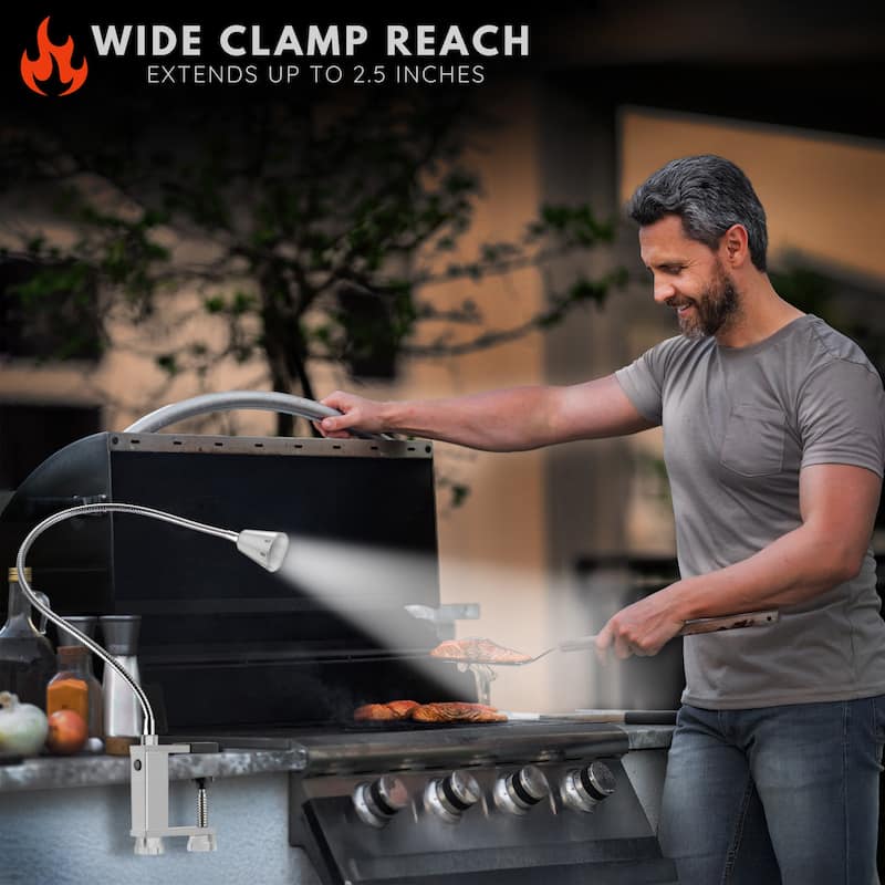 LED Concepts 360 Degree Flexible Gooseneck BBQ Grill LED Lights with Magnetic Base - Weather Resistant