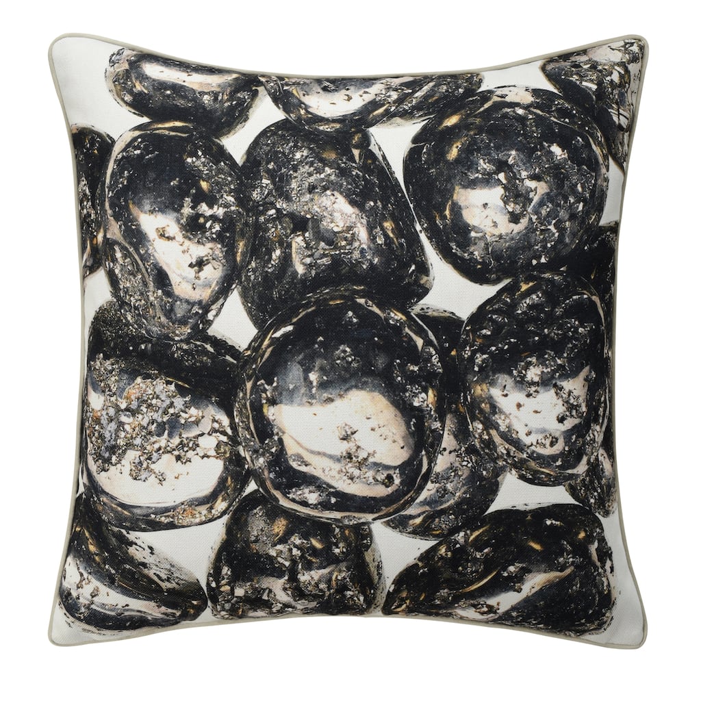 StyleCraft Norman Wyatt Home - Pebble Stone Print Pillow - Black