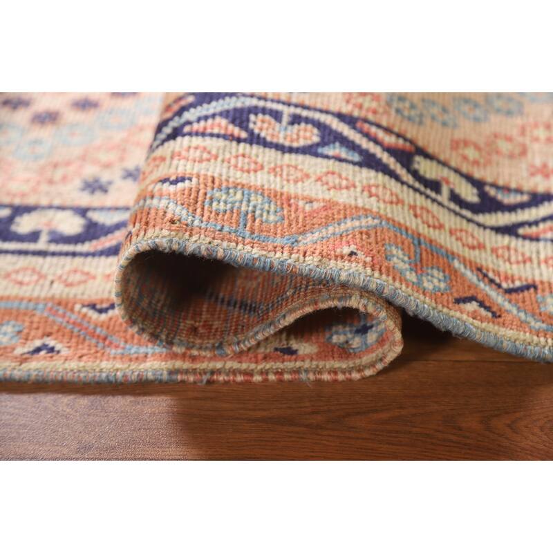 Peach / Pink Shiraz Persian Vintage Area Rug Hand-knotted Wool Carpet - 3'5"x 4'7"