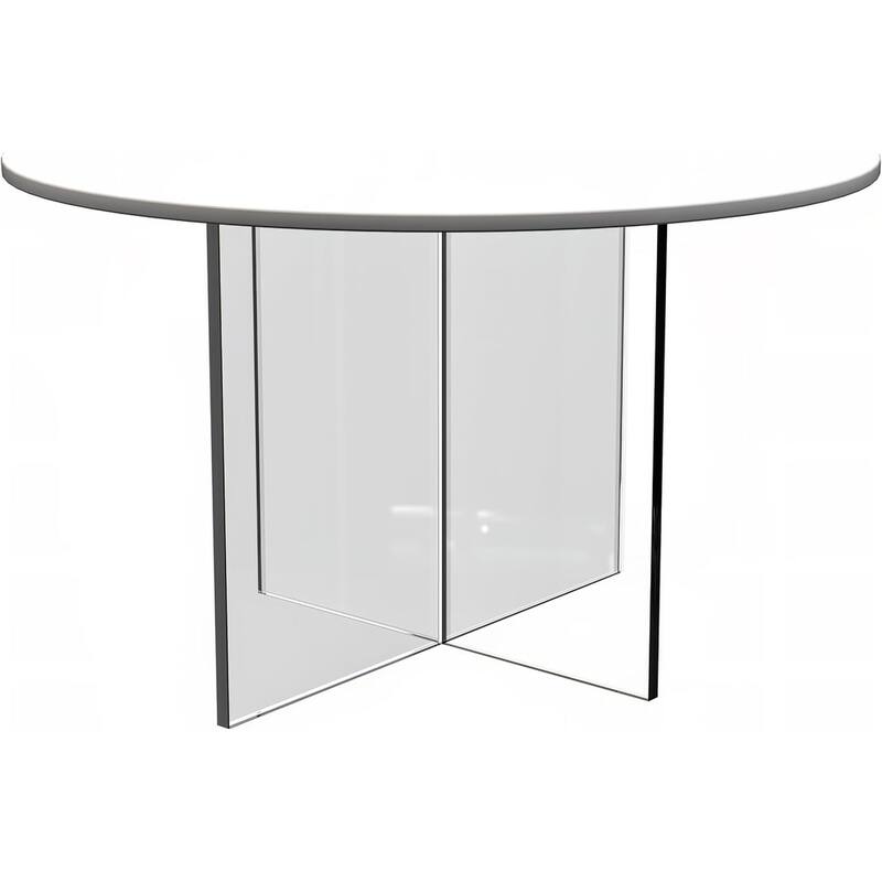 Valore Modern Wood Side End Table W Acrylic Base - Round Accent Center Coffee Table for Living Room Bedroom Home Office - 28 Inches - White