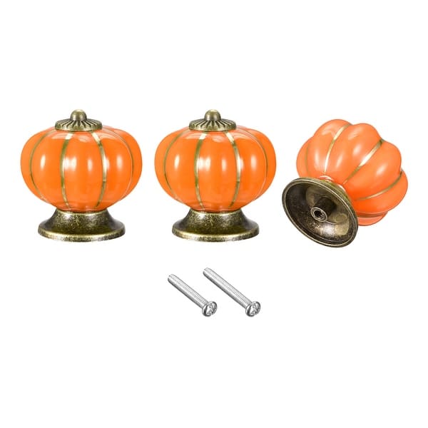 vintage dresser knobs Antique Victorian Drawer Knobs, 1-3/8" Bronze Quantity 40x40mm Pumpkin Shape Vintage Ceramic