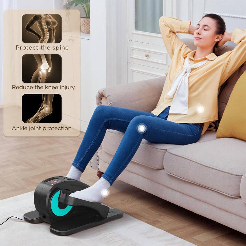 Under Desk Elliptical Machine, Elliptical Trainer with Remote Control Seated Pedal Exerciser for Seniors Adults and Teens