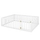 preview thumbnail 6 of 5, Queen Size Wood Floor Bed Frame with Fence and Door, White