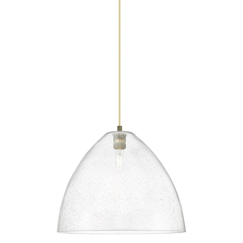 Innovations Lighting 434-1P-15-16 Crown Point Pendant Dome Crown Point - Brushed Brass / Seedy