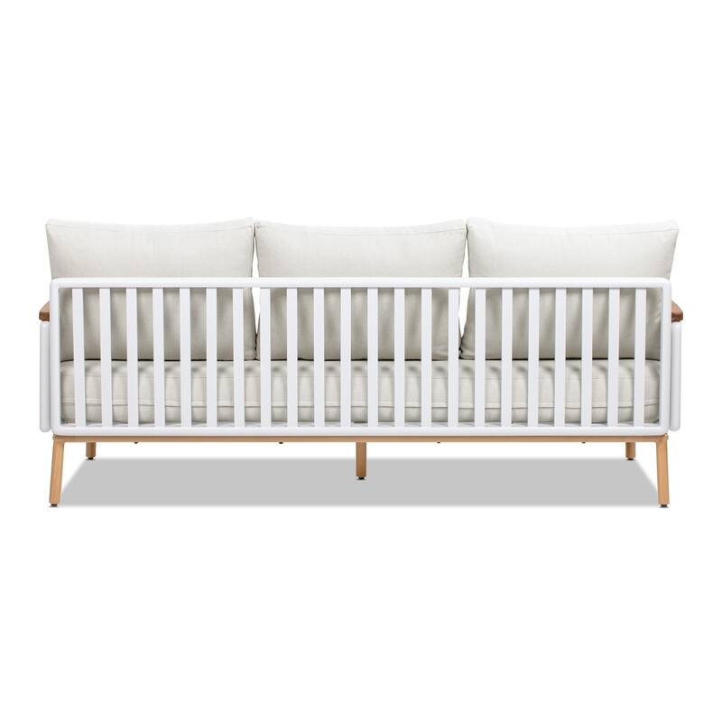 Rhodes Upholstered Teak & Aluminum Outdoor Patio Conversation Set