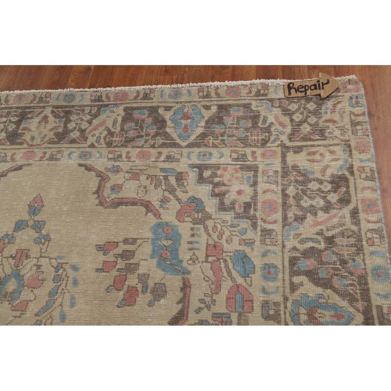 Medallion Tabriz Persian Area Rug Hand-Knotted Bedroom Wool Carpet - 6'4"x 9'3"