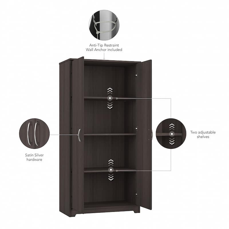 Cabot Tall Storage Cabinet with Doors by Bush Furniture