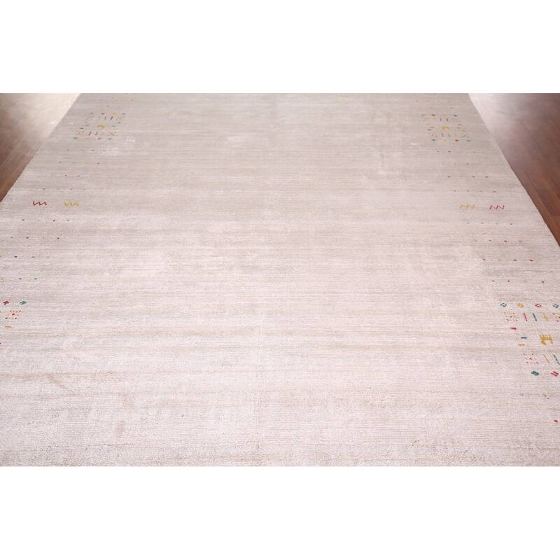 Striped Tribal Gabbeh Oriental Area Rug Handmade Wool Carpet - 7'9"x 11'9"