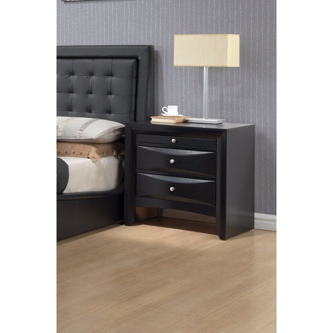 Contemporary 3 Drawer Wood Nightstand