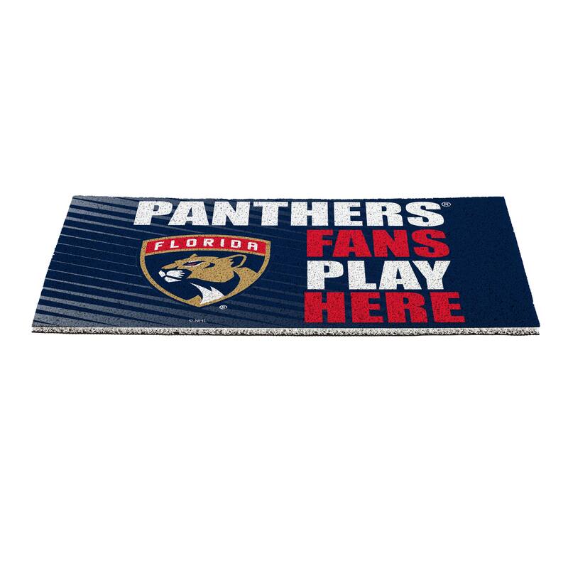 28 in. x 16 in. Florida Panthers "Fans Play Here" PVC Door Mat