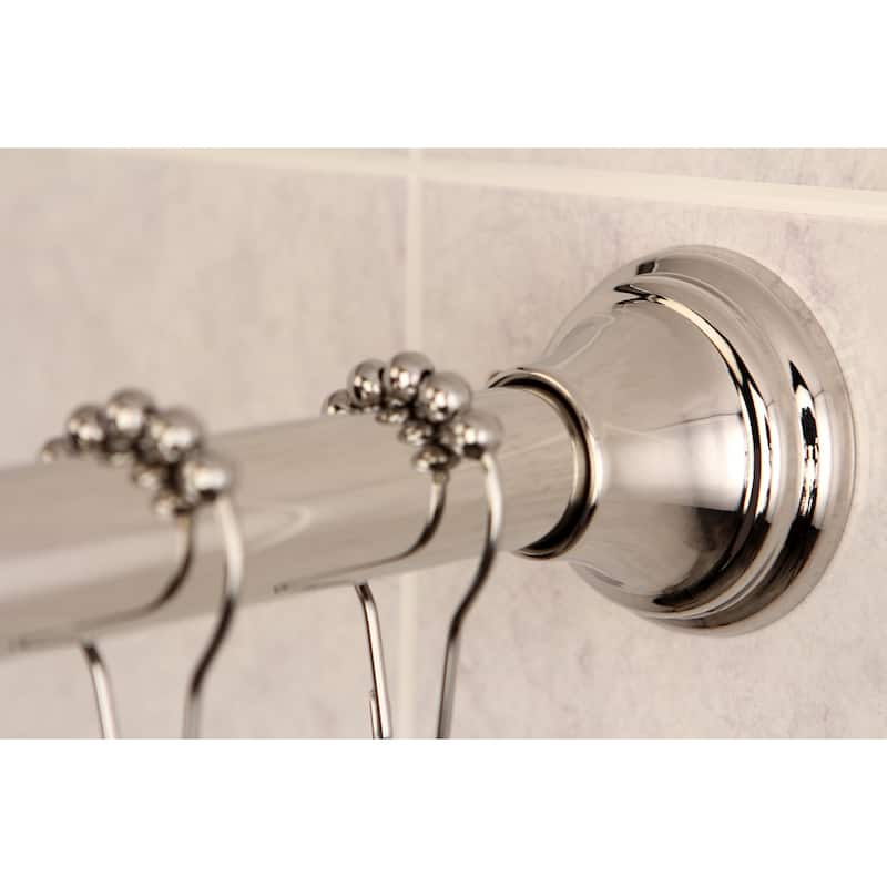 Edenscape 60-Inch to 72-Inch Adjustable Shower Curtain Rod with Rings Combo - Polished Chrome